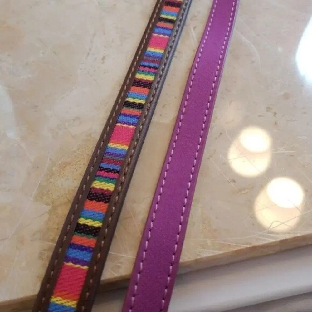 Target Two Pack Girls Medium Belts Rainbow and Fuchsia - New